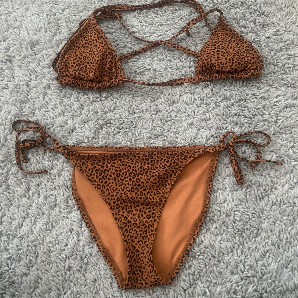 Xhilaration Cheetah Print Removable Padded XS Bikini